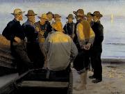 Michael Ancher, Fishermen by the Sea on a Summer's Evening